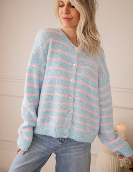 Samantha Stripe Baby Blue/Baby Pink - Vest