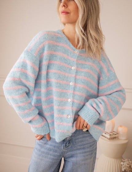 Samantha Stripe Baby Blue/Baby Pink - Vest