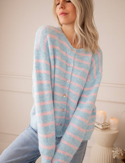 Samantha Stripe Baby Blue/Baby Pink - Vest