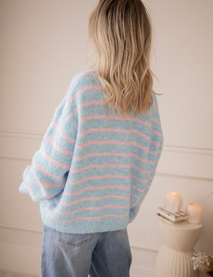 Samantha Stripe Baby Blue/Baby Pink - Vest