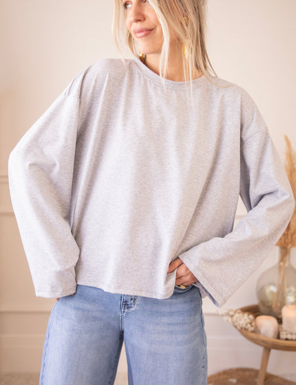 Langarmshirt - Sadie Basic - Grau