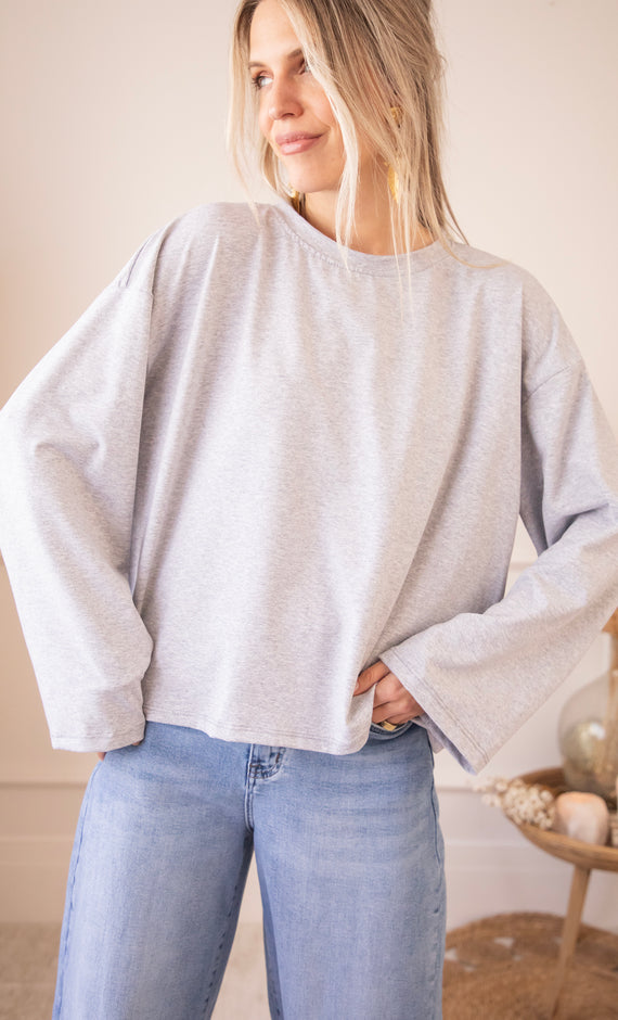 Sadie Basic Grey - Longsleeve