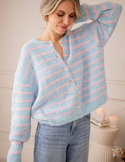 Samantha Stripe Baby Blue/Baby Pink - Vest