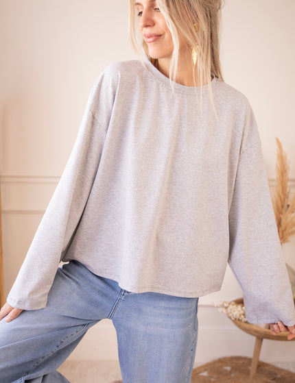 Langarmshirt - Sadie Basic - Grau