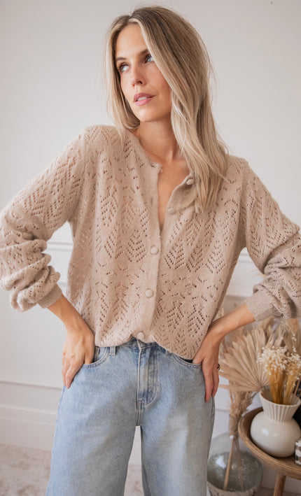 Strickjacke - Tilly - Taupe 