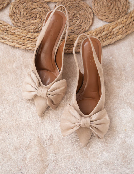 Go With The Bow Beige - Heels