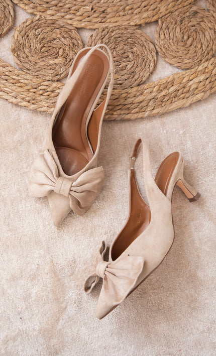 Go With The Bow Beige - Heels