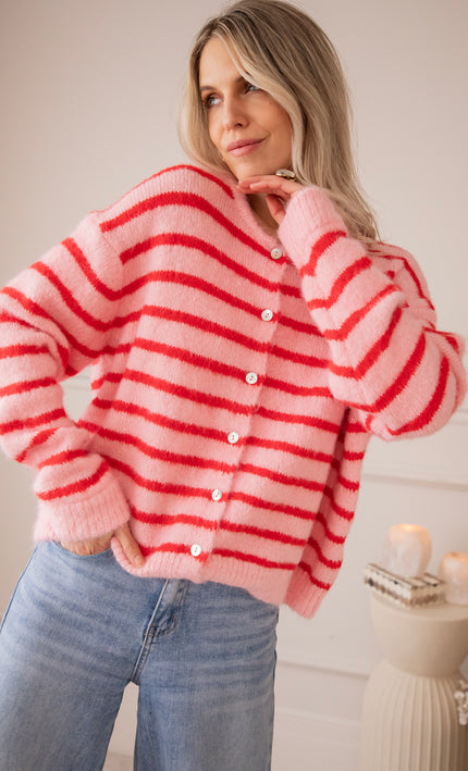 Samantha Stripe Pink/Red - Vest
