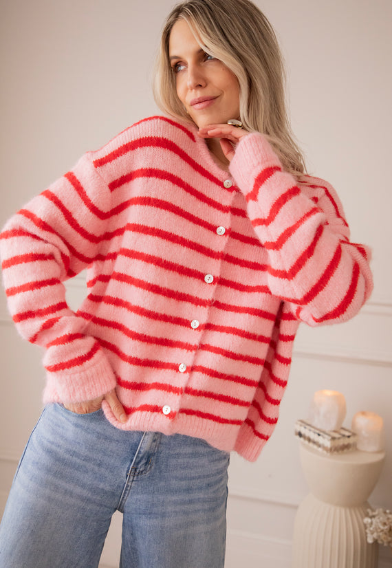 Samantha Stripe Pink/Red - Vest