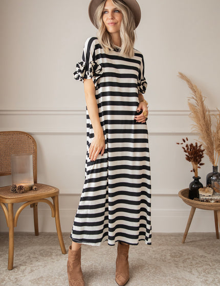 Zebrina Black/White - Maxi Jurk