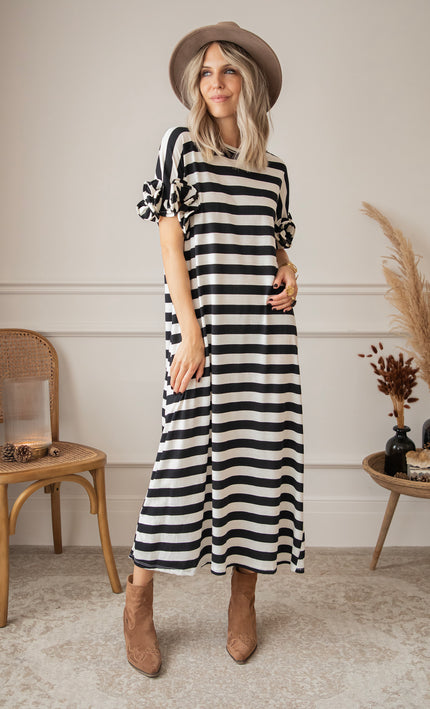 Zebrina Black/White - Maxi Jurk