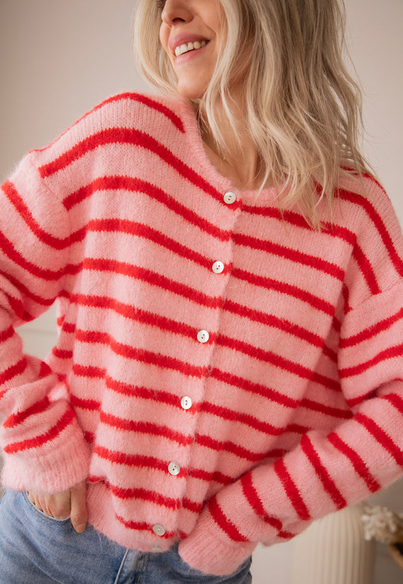 Samantha Stripe Pink/Red - Vest