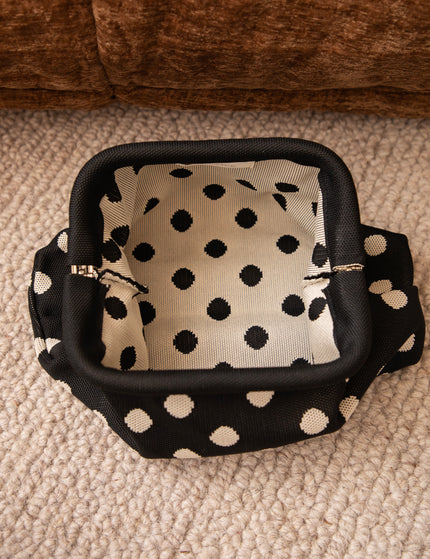 Pia Polka Clutch Black/Off White - Handtas
