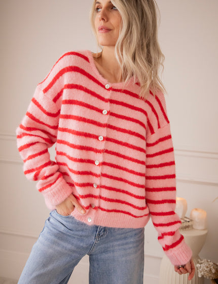 Samantha Stripe Pink/Red - Vest