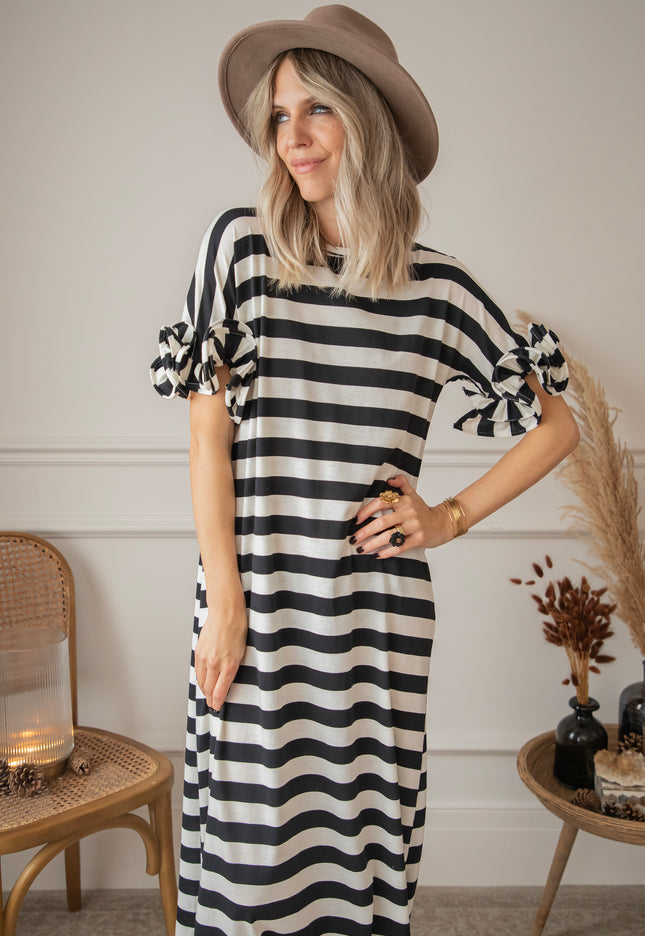 Zebrina Black/White - Maxi Jurk