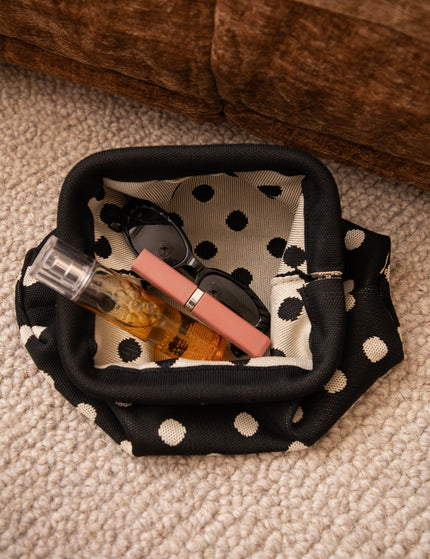 Pia Polka Clutch Black/Off White - Handtas