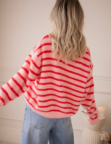 Samantha Stripe Pink/Red - Vest