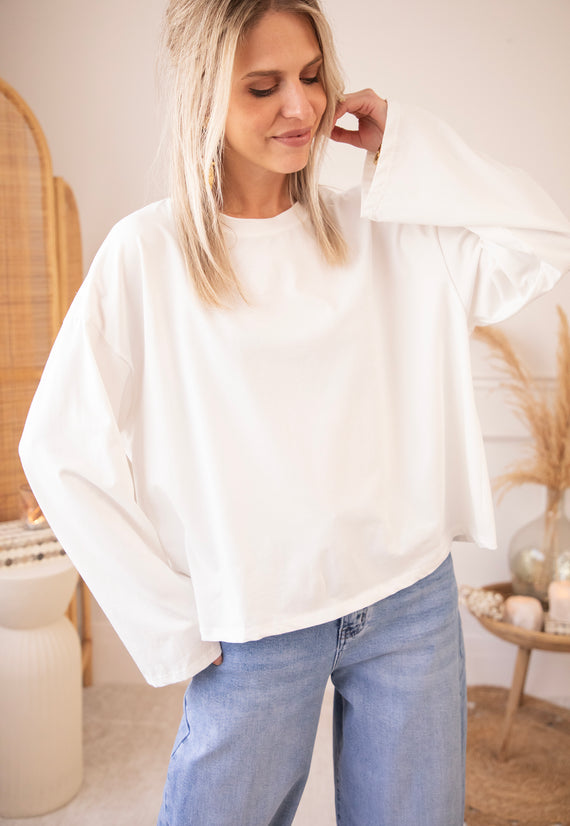 Sadie Basic White - Longsleeve