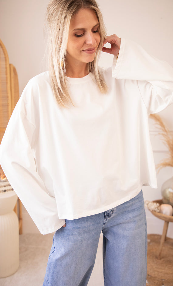 Sadie Basic White - Longsleeve