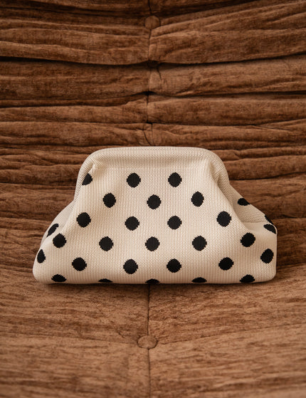 Pia Polka Clutch Off White/Black - Handtas