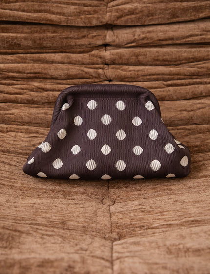 Handtasche - Pia Polka Clutch - Braun/Off-White