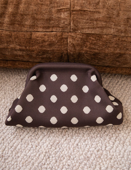 Handtasche - Pia Polka Clutch - Braun/Off-White