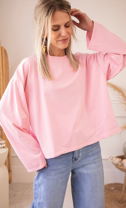 Sadie Basic Baby Pink - Longsleeve