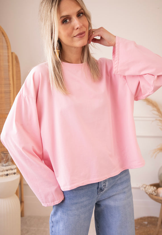 Sadie Basic Baby Pink - Longsleeve