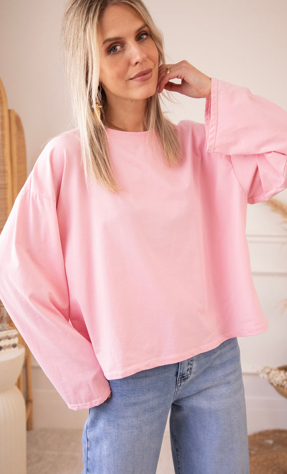 Sadie Basic Baby Pink - Longsleeve