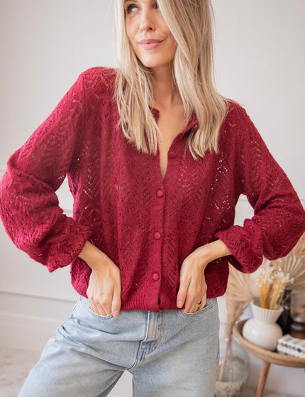 Tilly Burgundy - Cardigan