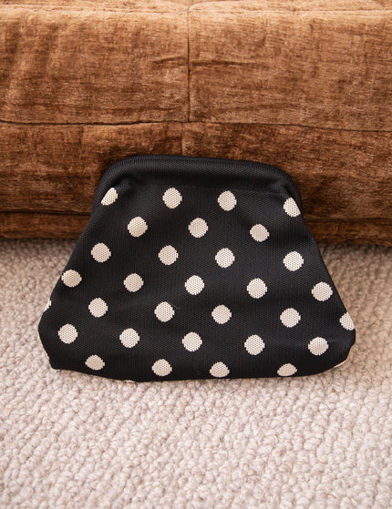 Pia Polka Clutch Black/Off White - Handtas