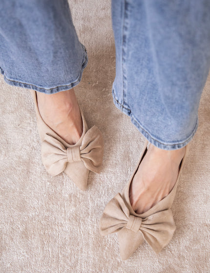 Go With The Bow Beige - Heels