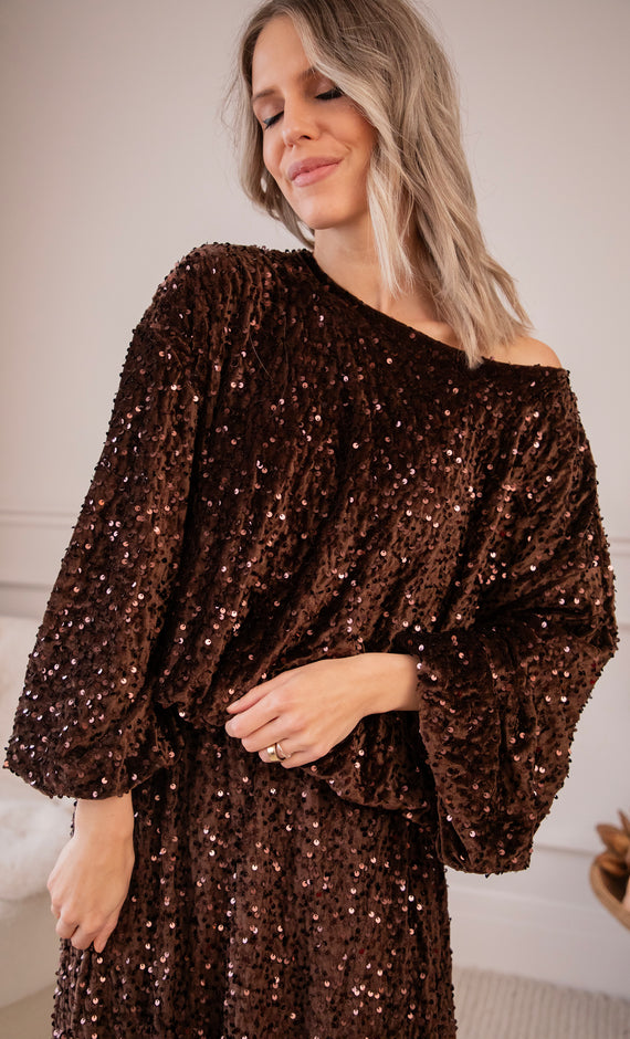 Shimmer Dreams Choco - Blouse