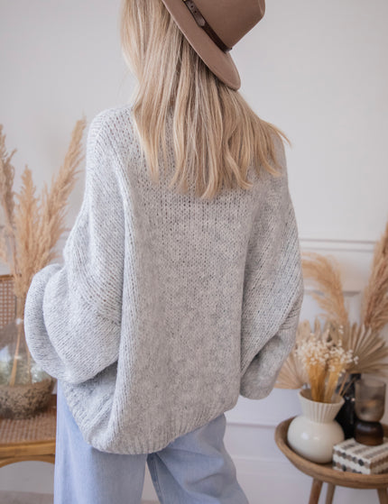 Baggy Bow Grey - Cardigan