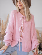 Baggy Bow Soft Pink - Cardigan