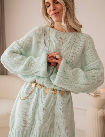 Coco Cable Mint - Sweater Dress