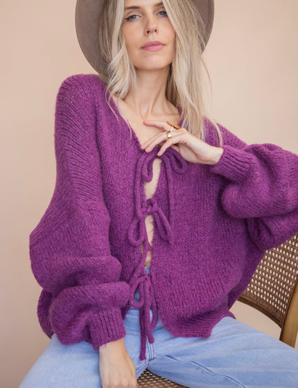 Baggy Bow Purple - Cardigan