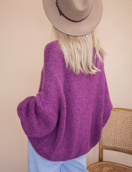 Baggy Bow Purple - Cardigan