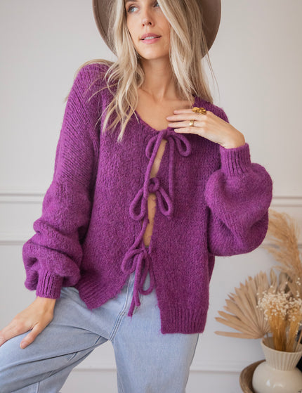 Baggy Bow Purple - Cardigan