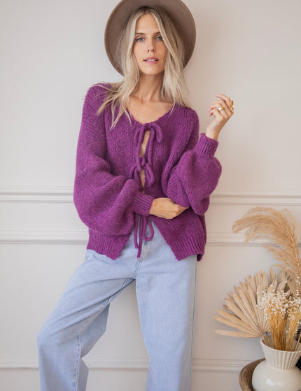 Baggy Bow Purple - Cardigan