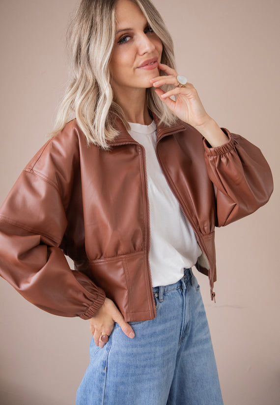 Jacke - Love Leather - Braun