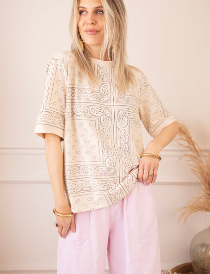 Sadie Paisley Beige - T-Shirt
