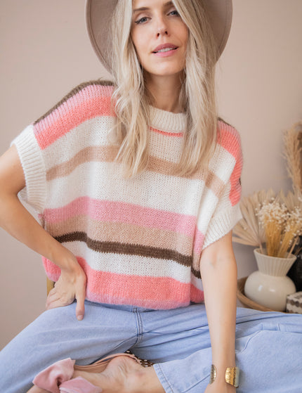 Joanna Stripe Pink/White - Sweater