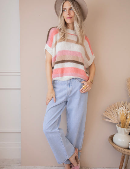 Joanna Stripe Pink/White - Sweater