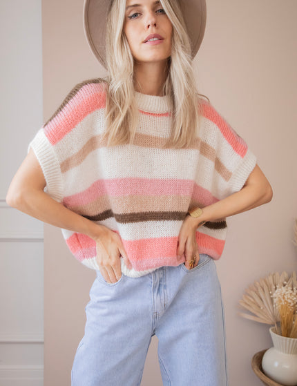 Joanna Stripe Pink/White - Sweater