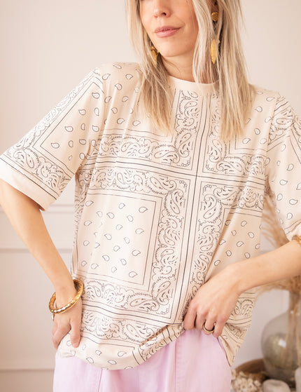 Sadie Paisley Beige - T-Shirt
