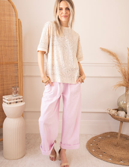 Sadie Paisley Beige - T-Shirt