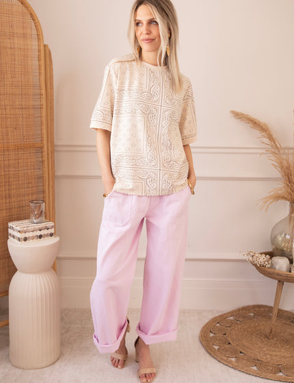Sadie Paisley Beige - T-Shirt