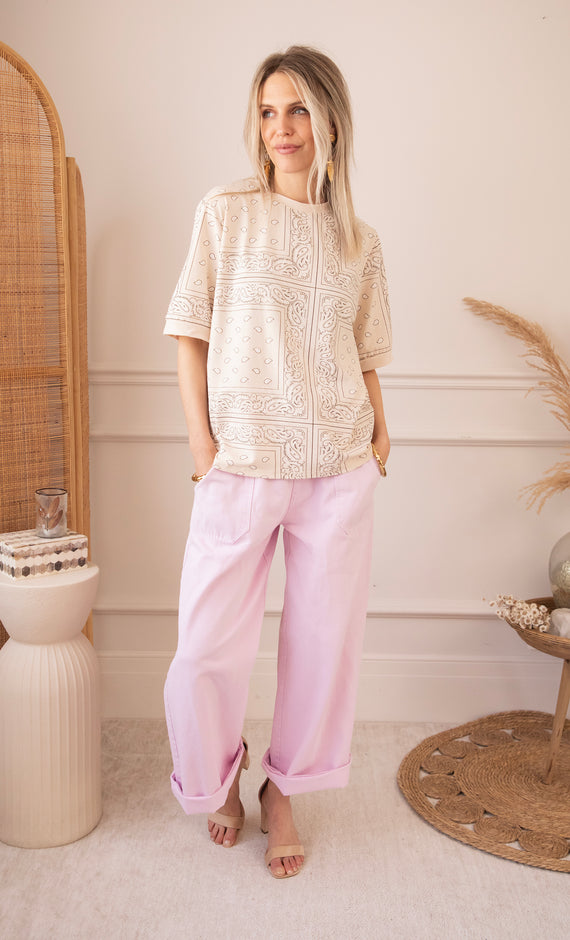 Sadie Paisley Beige - T-Shirt