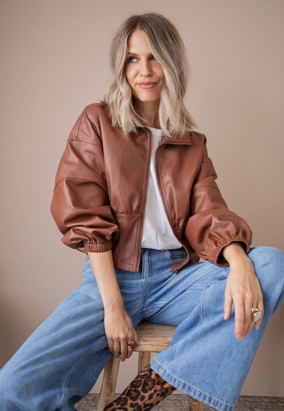 Jacke - Love Leather - Braun